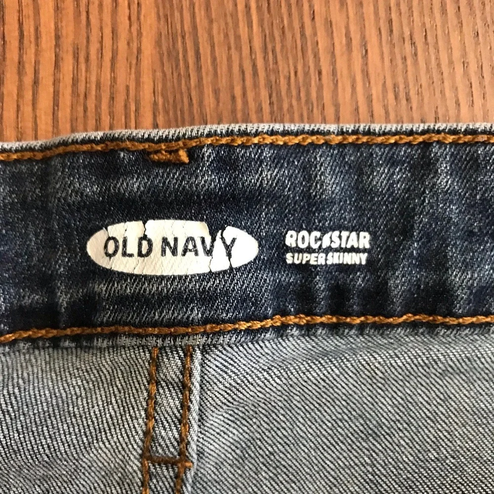 Old Navy Rockstar Super Skinny Jeans Womens 12 Tall Dark Wash Stretch Denim